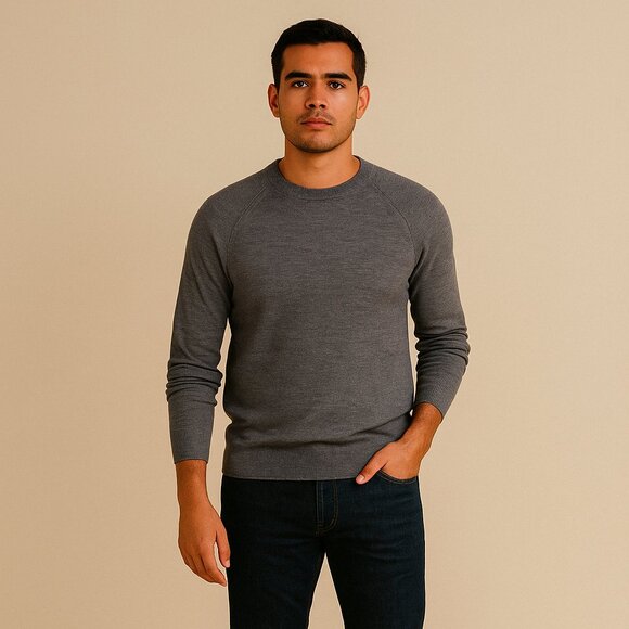 Banana Republic Italian Merino Yarn Baruffa Pullover Sweater Size M Gray - Picture 1 of 12